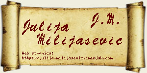 Julija Milijašević vizit kartica